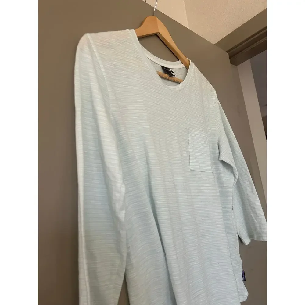 Patagonia Mainstay 3/4 SleeveTop casual granolagirl Striped OrganicCotton Slub M